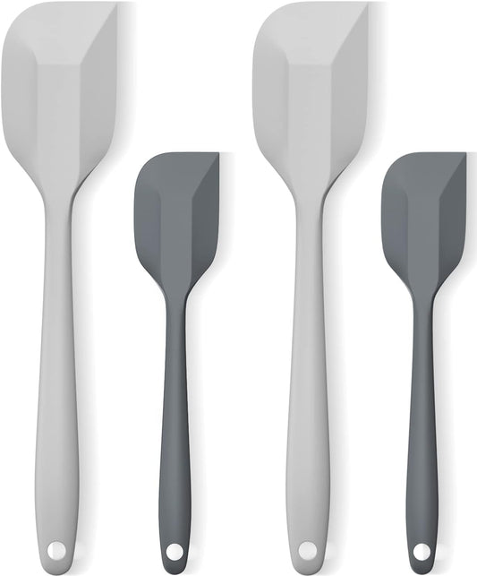 Silicone Spatula Set, Premium Spatulas Silicone Heat Resistant 2 Small & 2 Large Flexible Scraper for Nonstick Cookware, Rubber Spatula for Kitchen Mixing Baking Cooking Use, Soft Spatula - Set of 4