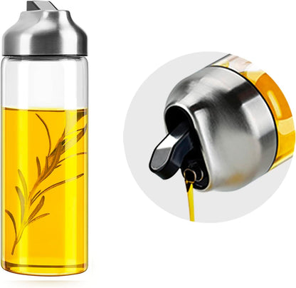 Aelga Olive Oil Dispenser - 14 OZ Glass Oil and Vinegar Dispenser Bottles Set for Kitchen No Drip-Set of 2