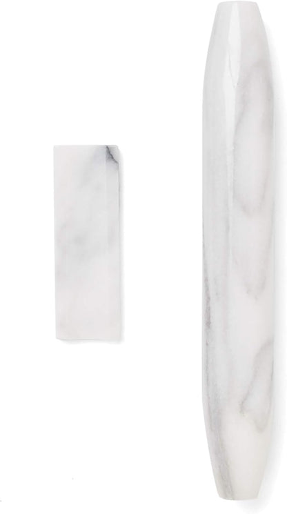 Fox Run French Marble Rolling Pin with Base, White, 3 x 12 x 3 inches