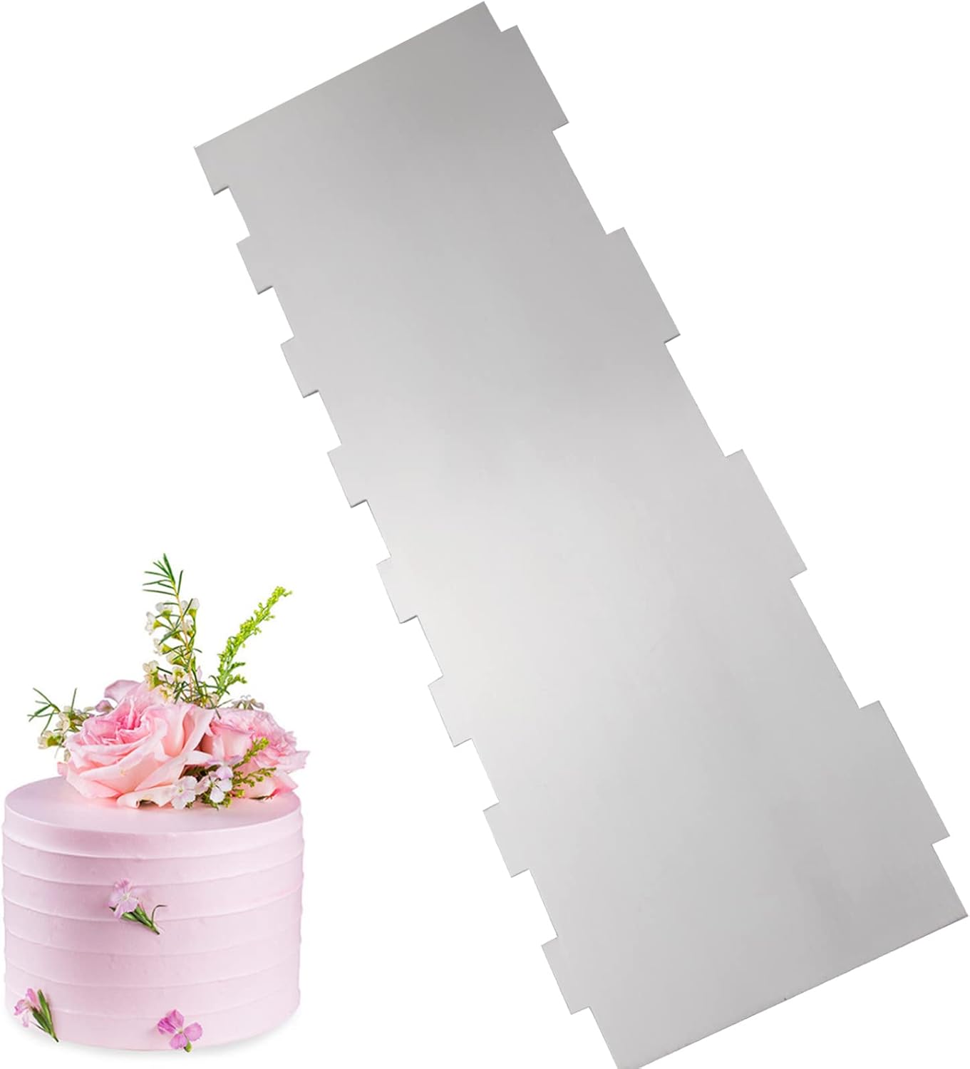 8.6 Inch Stainless Steel Cake Scraper Metal Scraper for Cake Smoother Leveler Scraper Cake Decorating Comb Cake Cutter for Mousse Butter Cream