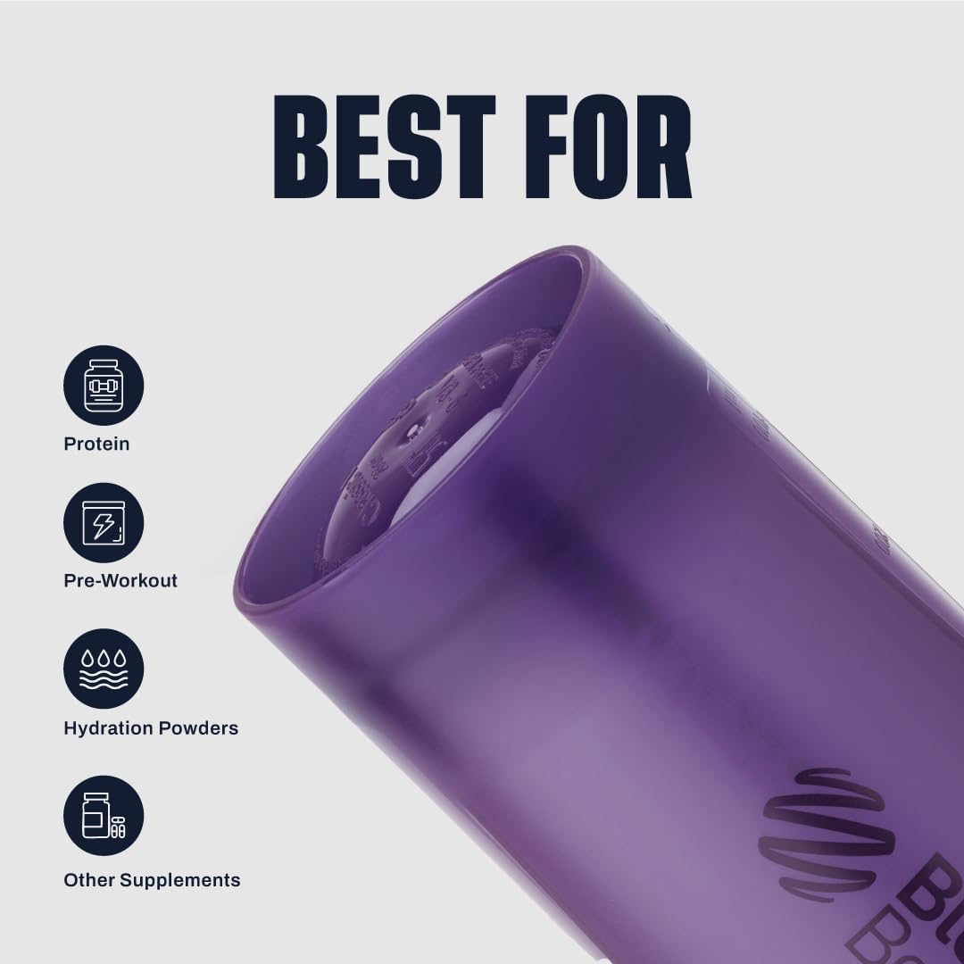 BlenderBottle Classic V2 Shaker Bottle Perfect for Protein Shakes and Pre Workout, 28-Ounce, Clear/Black