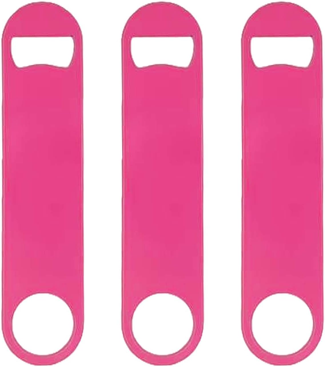 5 Pcs Pink Stainless Steel Heavy Duty Flat Bottle Openers, 7 Inch Solid Beer Opener for Bartenders, Bars, Kitchens, Weddings, Birthday Parties