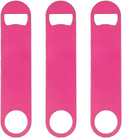 5 Pcs Pink Stainless Steel Heavy Duty Flat Bottle Openers, 7 Inch Solid Beer Opener for Bartenders, Bars, Kitchens, Weddings, Birthday Parties