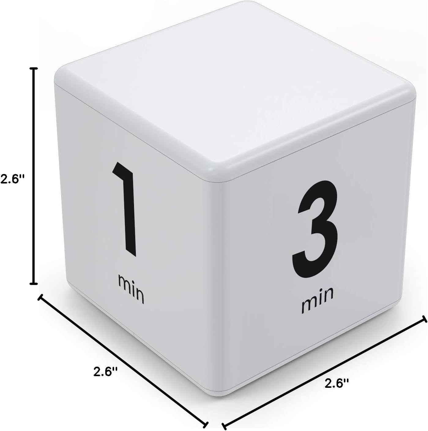Cube Timer Black,Pretmess Gravity Flip Kitchen Timer for Time Management and Countdown Settings 1-3-5-10 Minutes