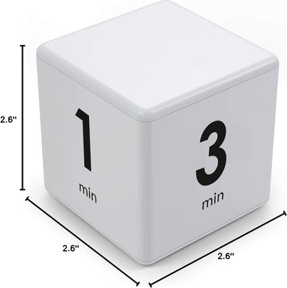 Cube Timer Black,Pretmess Gravity Flip Kitchen Timer for Time Management and Countdown Settings 1-3-5-10 Minutes