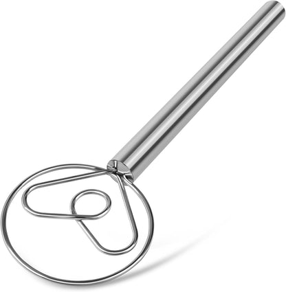 TEEVEA Danish Dough Whisk Stainless Steel for Sourdough Pizza and Bread Baking