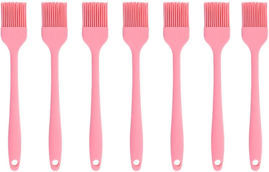 Silicone brush, Oil Brush for BBQ Kitchen Cooking Baking and Grilling (2 PCS,pink) - Colors B
