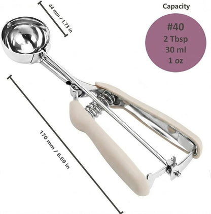 Ice Cream Scoop, 18/8 Stainless Steel Cookie Scoop, Cookie Scoops for Baking, 2 Tbsp/ 30 ml/ 1 oz Cookie Dough Scoop, Ice Cream Scooper with Trigger Release, Cookie Scooper for Baking