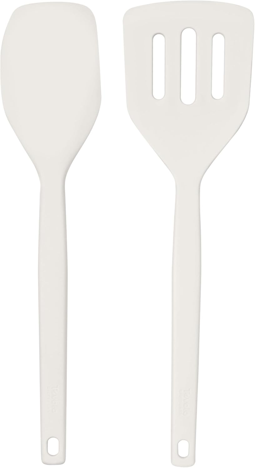 Tovolo Elements Silicone Spatula Turner Set Kitchen Utensils Heat Resistant 600F Easy Clean Dishwasher Safe Nonstick Spatula Turner Bundle Cookware for Cooking Baking Mixing Tools, Thyme Green