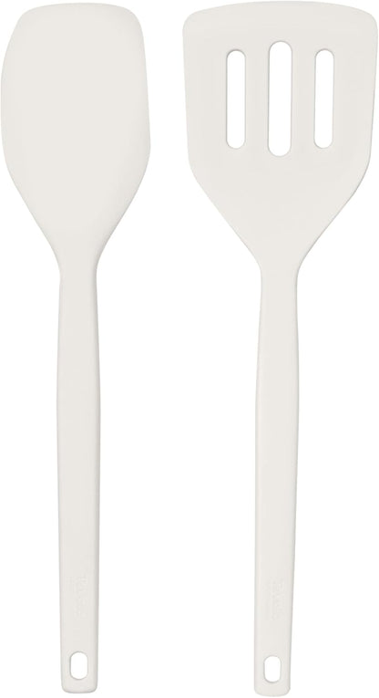 Tovolo Elements Silicone Spatula Turner Set Kitchen Utensils Heat Resistant 600F Easy Clean Dishwasher Safe Nonstick Spatula Turner Bundle Cookware for Cooking Baking Mixing Tools, Thyme Green