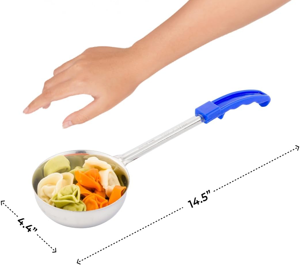 Restaurantware Met Lux 6 Ounce Portion Ladle 1 With Black Handle Portion Serving Spoon - Does Not Corrode Dishwashable Stainless Steel Portion Control Serving Utensil Multipurpose