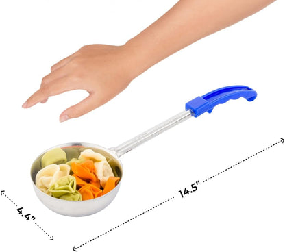 Restaurantware Met Lux 6 Ounce Portion Ladle 1 With Black Handle Portion Serving Spoon - Does Not Corrode Dishwashable Stainless Steel Portion Control Serving Utensil Multipurpose