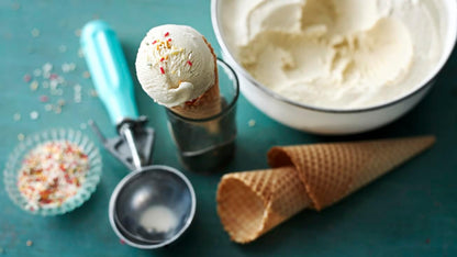 3-3/4 OZ Ice Cream Portion Scoop with Trigger Release Food Disher with Ivory Handle #10 Food Portion Control Scoop Ice Cream Scooper Cookie Scooper for Baking