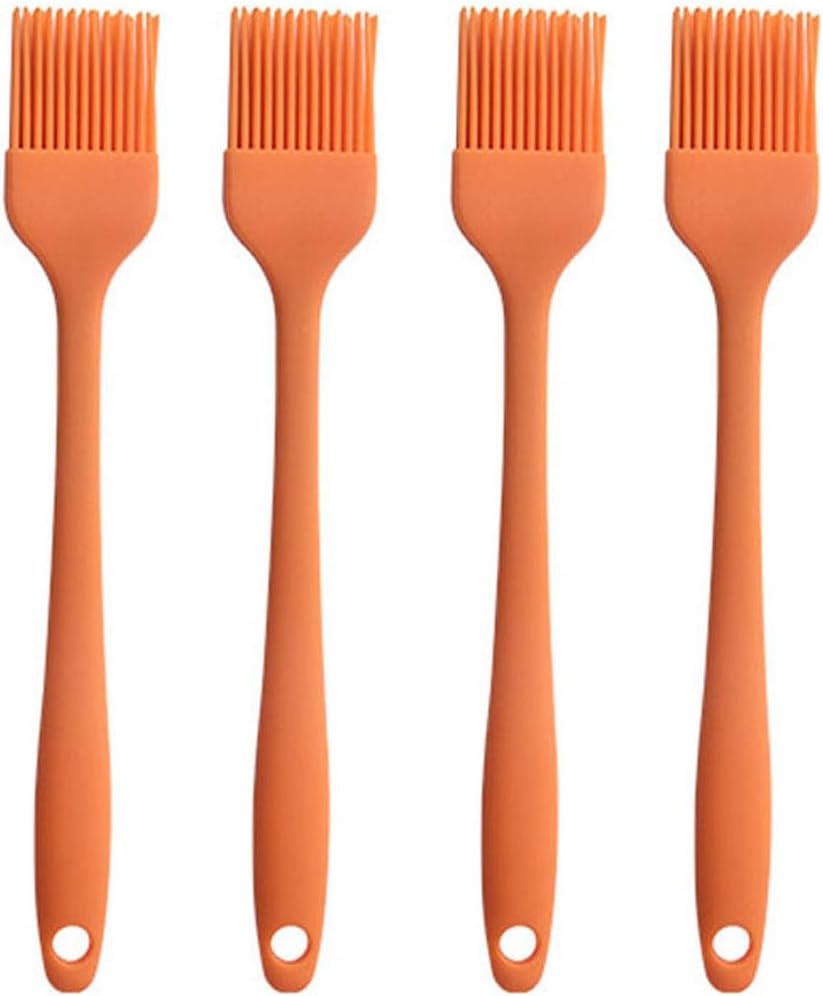 Silicone Oil brush, for BBQ Kitchen Cooking Baking and Grilling (3 PCS,orange)