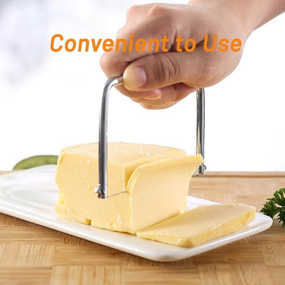 2 Pack Cheese Slicer - Effective Stainless Steel Cheese Slicer for Block Cheese Butter Avocado (2 Pack)