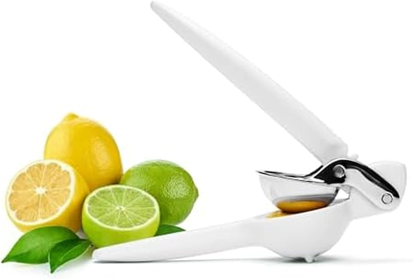 Chef'n FreshForce Lemon Squeezer Citrus Juicer, Manual Hand Press with Dual-Gear Power for Maximum Juice Extraction, Durable, Lime Green