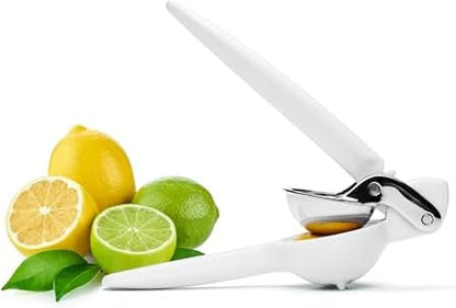 Chef'n FreshForce Lemon Squeezer Citrus Juicer, Manual Hand Press with Dual-Gear Power for Maximum Juice Extraction, Durable, Lime Green