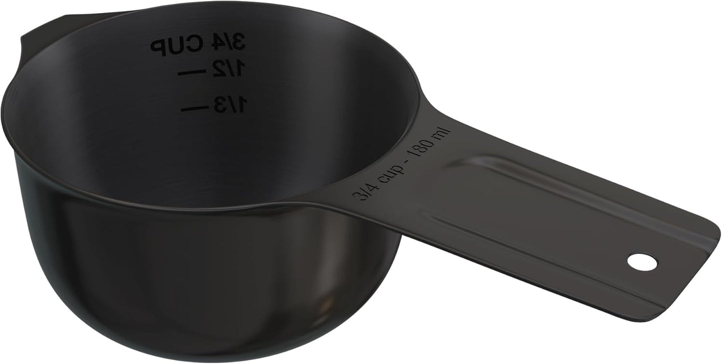 Color Up 2 Cup Measuring Cup, 480ml Stainless Steel Metal, Easy-Pour Spouts, Engraved Markings, Flat Base, Dishwasher Safe, for Dry and Liquid Ingredients