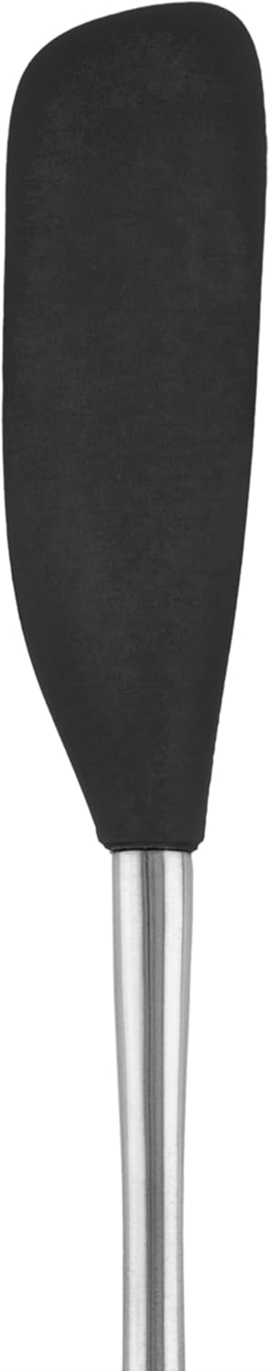 Tovolo Flex Core Silicone Spatula Spoonula Set of 2 for Non Stick Cast Iron Cooking & Baking, Dishwasher Safe Heat Resistant BPA Free Long Stainless Steel Handle Kitchen Utensil, Charcoal Gray