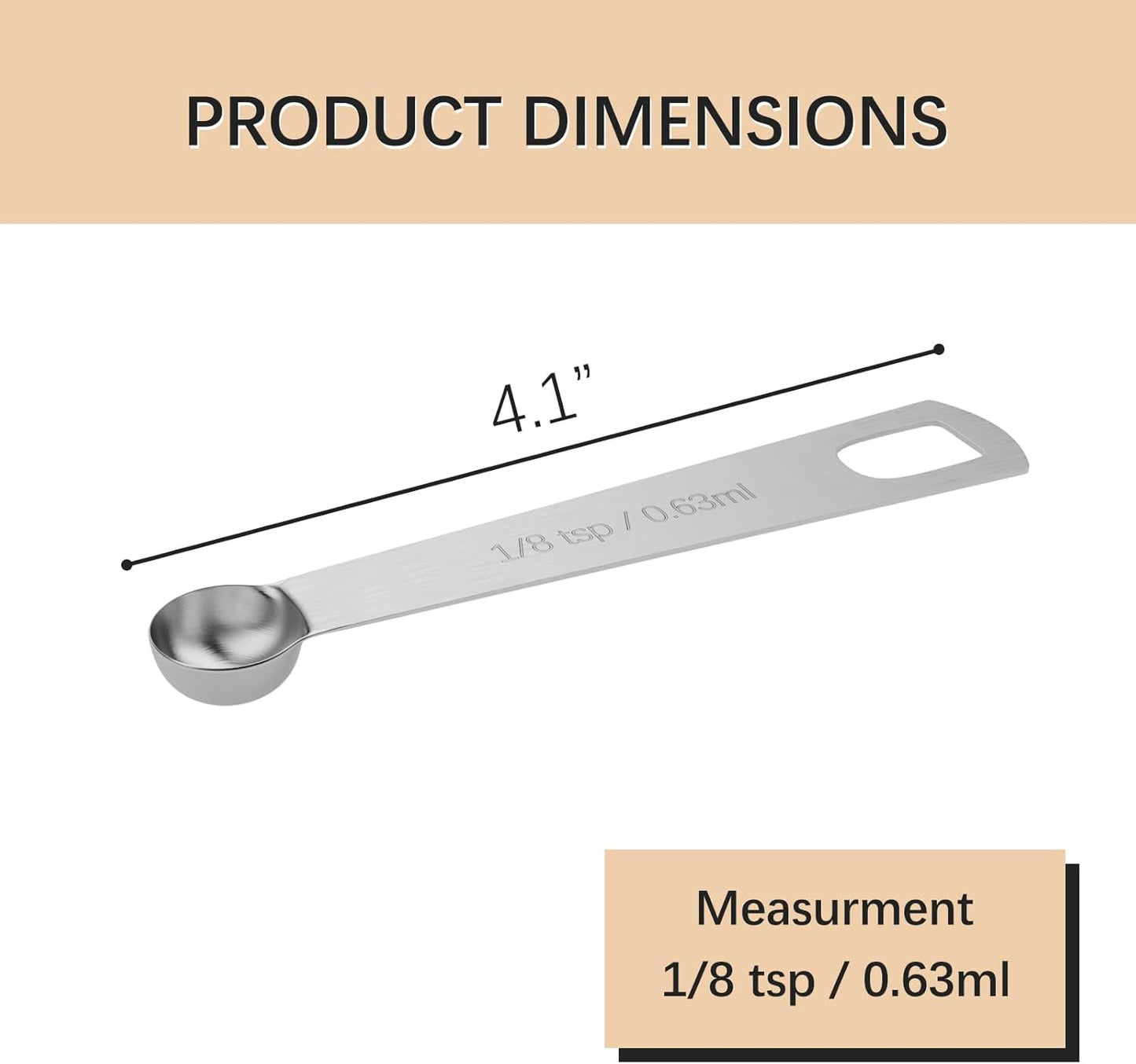 1PCS 1tbsp (3tsp, 15ml, 1/2oz) Single Measuring Spoon, Stainless Steel Individual Teaspoons Only