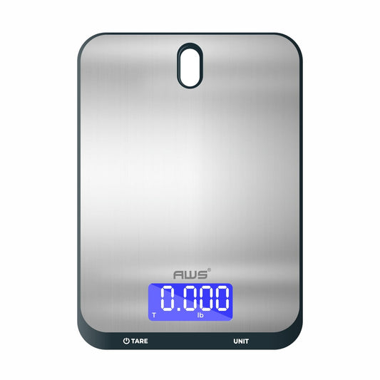 AWS Culinarian Digital Kitchen Cooking Baking Food Scale 22lb x 0.1oz | Stainless Steel with Tare, Touch Buttons, Water-Resistant Surface | Milk/Water mL Mode, Thin Design & Backlit Display