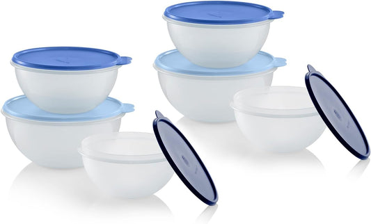 Tupperware Heritage Wonderlier 10 Piece Food Storage Bowl Set in Vintage Colors- Dishwasher Safe & BPA Free - (5 Containers + 5 Lids)