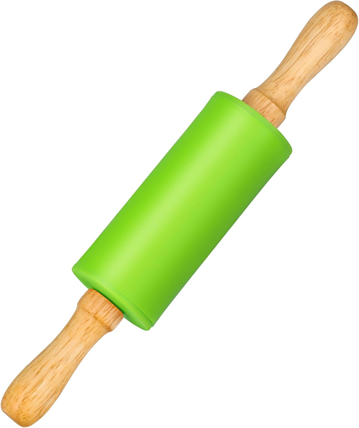 Mini Silicone Rolling Pin for Kids, Non-stick Surface Wood Handle, 9 Inch 1 Pack Blue