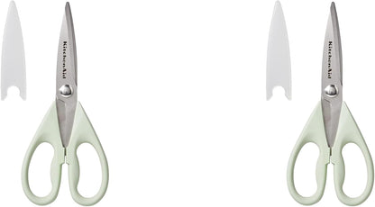 KitchenAid Multipurpose Shear Set, Versatile Scissors with Nutcracker, Bottle Opener, Ergonomic Handles with Protective Blade Covers, 2 Piece