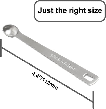 2PCS 1/4 Teaspoon(1/4tsp, 1.25 ml, Tad) Single Tiny Measuring Spoon, Small Individual Stainless Steel Measure Spoons Only