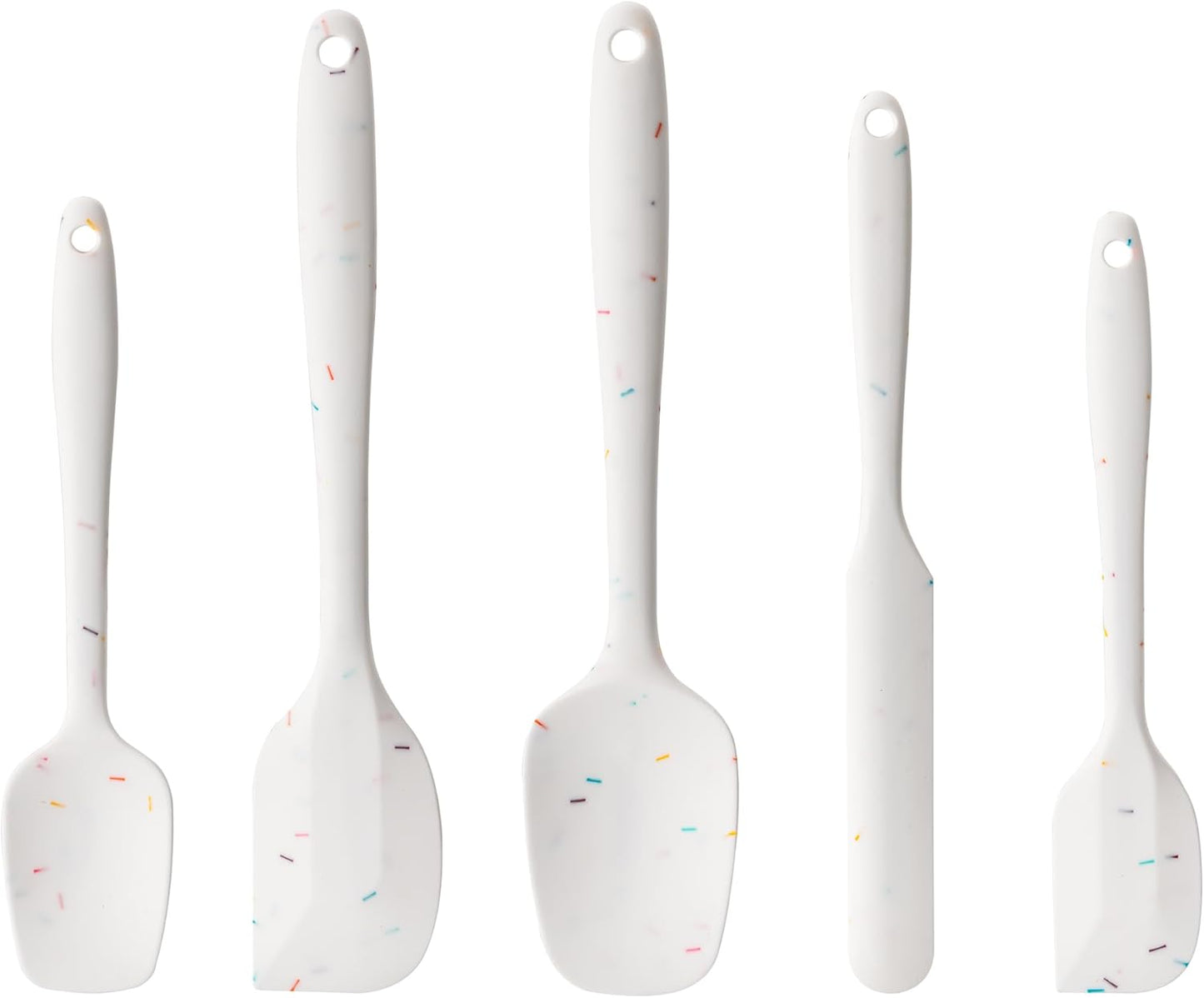 Silicone Spatula Set, 5 Piece Food Grade Rubber Spatulas for Baking, Cooking, and Mixing High Heat Resistant Non Stick Dishwasher Safe BPA-Free (Multicolor)