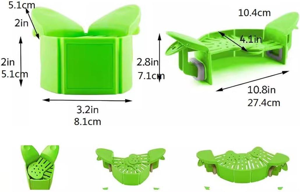 Generic NXCYZY Collapsible Clip On Strainer Silicone Pots And Pans, Heat Resistant Foldable Food Filter Strain Drainer Colander For Pasta, Vegetables, Must-Have Kitchen Essential