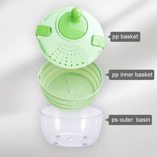 Salad & Lettuce Spinner,Large 4.2L - Quick Dry Fruit & Vegetable Washer with Locking Lid,Ergonomic Handle,BPA-Free (Green),Easy for Salads and Faster Food Prep