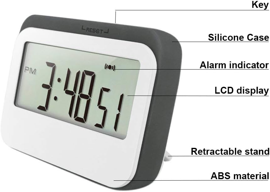 VPAL Digital Kitchen Timer 12/24 Hours Alarm Clock with Magnetic Back and Retractable Stand, Large LCD Display