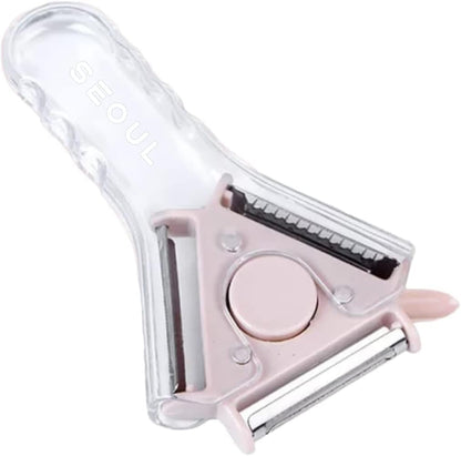 3 In 1 Multipurpose Stainless Steel Blade Vegetable and Fruit Peeler, Vegetable Julienne, Potato Peeler, Grater Slicer With 3 Rotary Detachable Sharp Blades (2 Pack)