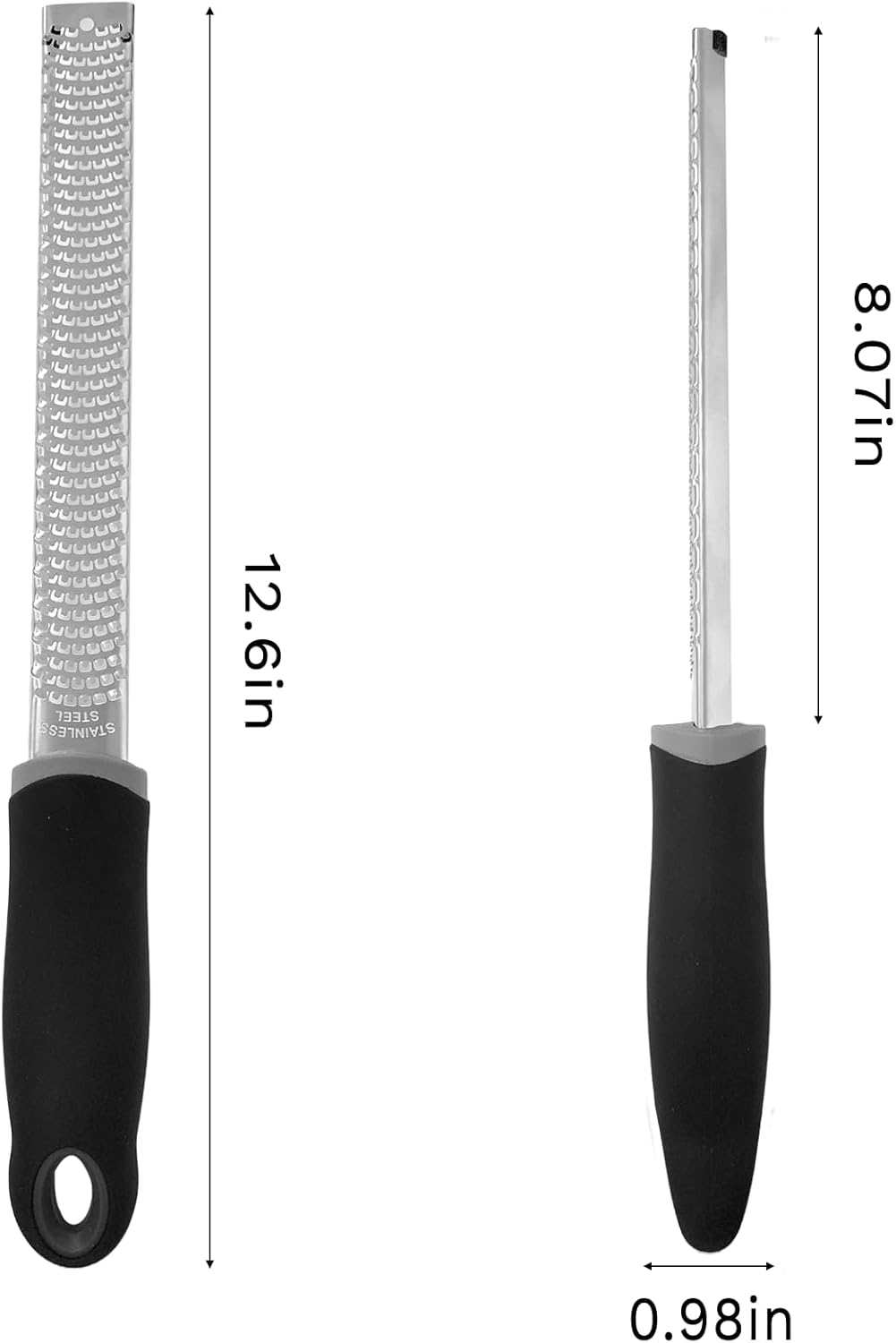 Lemon Zester Tool,Hand Grater Garlic Grater Plate with Protect Cover 304 Stainless Steel Blade Baking Supplies Black