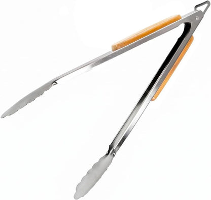 BBQ-AID Pro BBQ Tongs for Grill - 17" Professional Grade Barbecue Tongs for Cooking- Solid & Sturdy - Built with 304 Grade Stainless Steel and Acacia Wood - Heavy Duty Built to Last Kitchen essential.