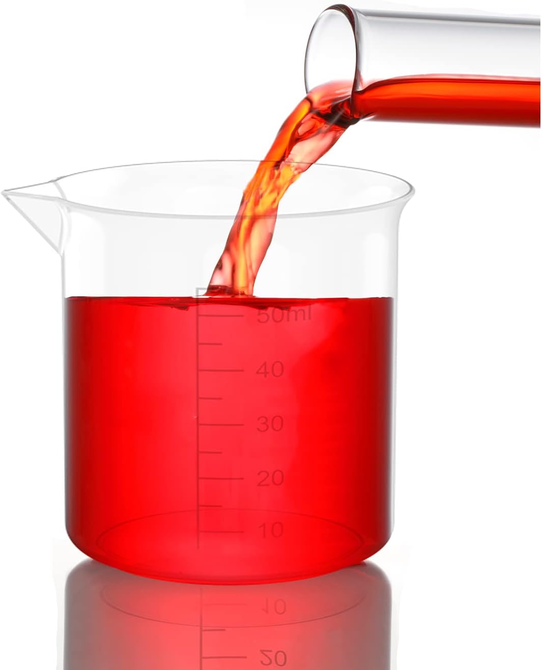 1.7 Oz Transparent Lab Measuring Cup, 50ml Plastic Beaker Cups, for Science Experiment, Liquid Measuring, 12 Pcs
