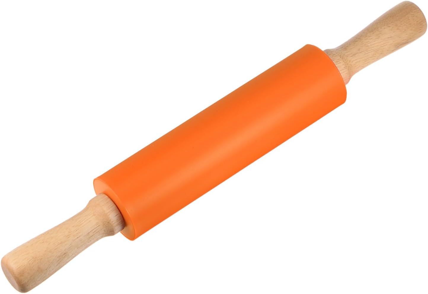 HARFINGTON Silicone Rolling Pins for Baking 12.2 Inch Non-Stick Silicone Surface Wooden Handle Rolling Pin Small Roller Playdough Rolling Pins for Fondant Kitchen Dough Pizza, Green