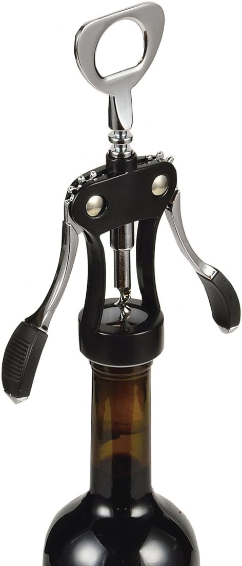 Pearl Metal C-3719 Domaine Ruti Wing Drill Corkscrew, Black