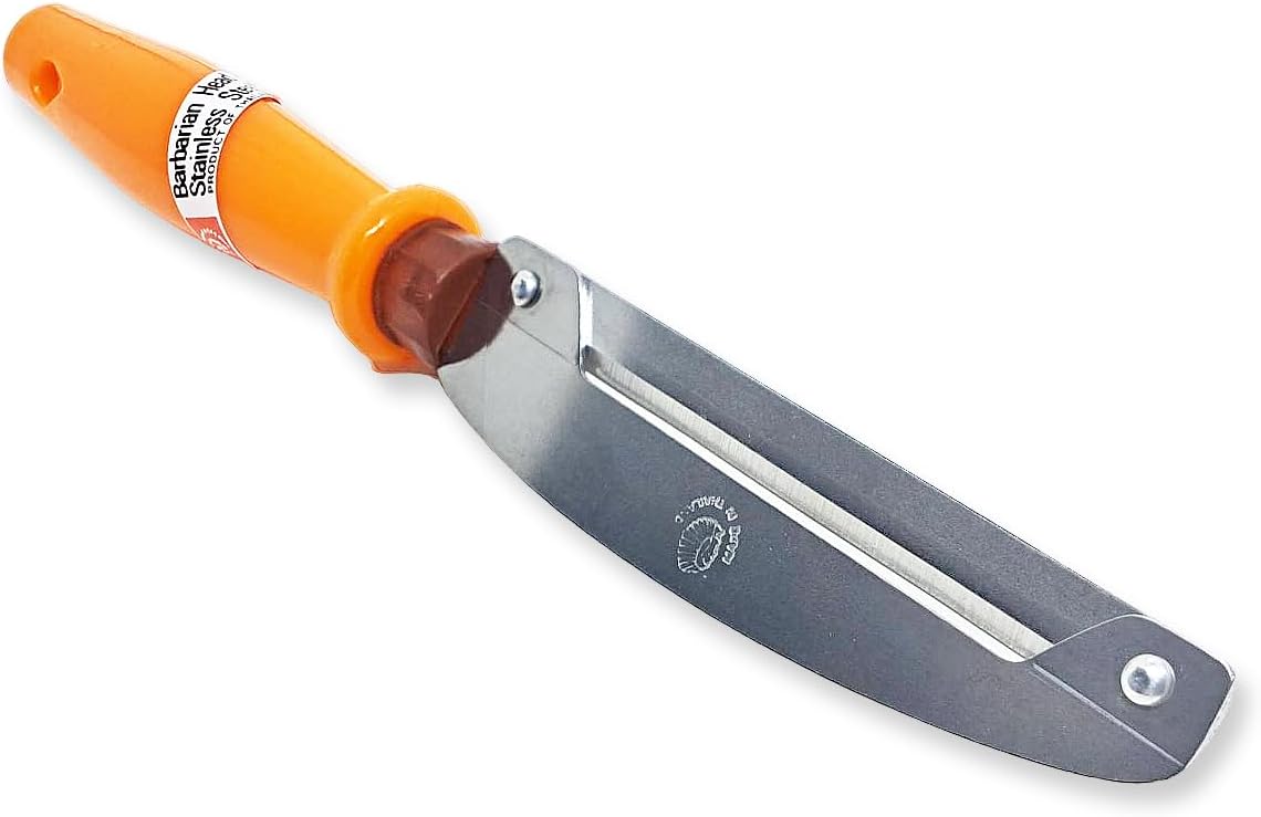 WitnyStore Kitchen Tool 8½" Long Orange Plastic Handle Stainless Steel Peeler - Thai Cooking Utensils Multipurpose Portable Hand-Held Cookery Equipments for Preparing Food Fruit Vegetable