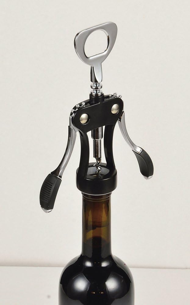 Pearl Metal C-3719 Domaine Ruti Wing Drill Corkscrew, Black