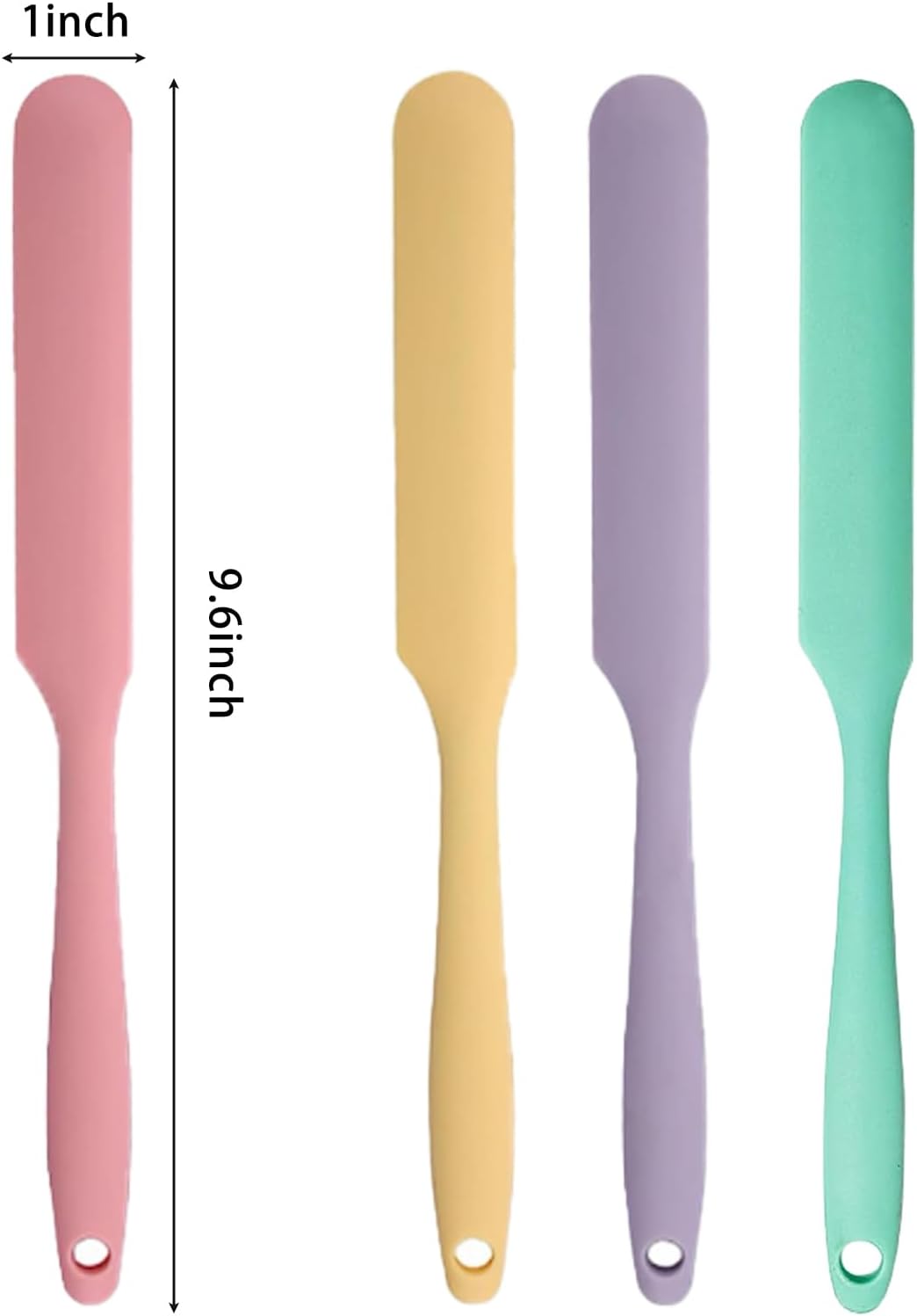 3Pcs Silicone Jar Spatula Long Handle Kitchen Spatulas for Mixing, Scraping, and Spreading,Ideal for Jars, Baking, Cake Icing, Cream, Butter, and Batter Kitchen Tool (Purple, Pink, Green)