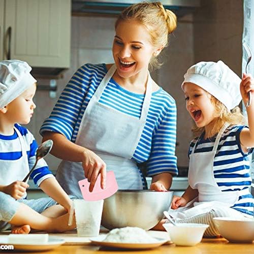 Bread Dough Plastic Bowl Scraper: 6PCS Food Safety Flexible Plastic Multi-function Kitchen Tool Bench Scraper | Practical Pizza Cutter Multipurpose Cake Chopper for Bread Dough Cake Fondant Icing