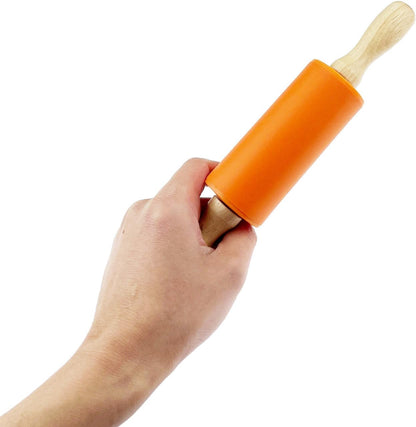 4 Pack Mini Small Rolling Pin 9 Inch Kids Rolling Pin Wooden Handle for Home Kitchen