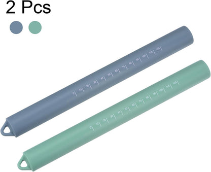 HARFINGTON Silicone Rolling Pin 10" Silicone Surface Non-Stick Stainless Steel Inner Core Dough Roller Kitchen Roller for Baking Pastry Pizza Fondant Bread, Green