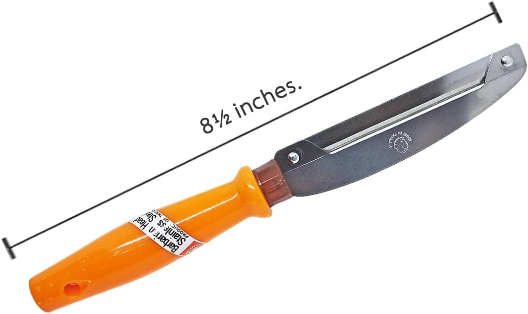 WitnyStore Kitchen Tool 8½" Long Orange Plastic Handle Stainless Steel Peeler - Thai Cooking Utensils Multipurpose Portable Hand-Held Cookery Equipments for Preparing Food Fruit Vegetable