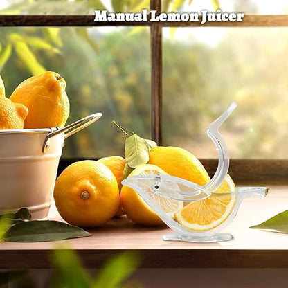 2Pcs Manual Lemon Juicer, Acrylic Manual Lemon Slice Squeezer, Portable Transparent Fruit Juicer, Elegance Bird Shape, Hand Juicer for Orange Lime Pomegranate