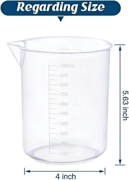 Plastic Measuring Cups, 100ml, Set of 15, for Liquid Measurement and Scientific Experiments