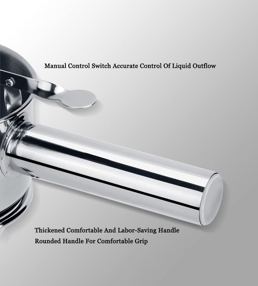 40.6oz / 1200ml, Pancake Batter Dispenser With Stand, Conical Batter Funnel With Squeeze Handle, Stainless Steel Batter Pourer For Baking, Cake, Desserts, Muffins