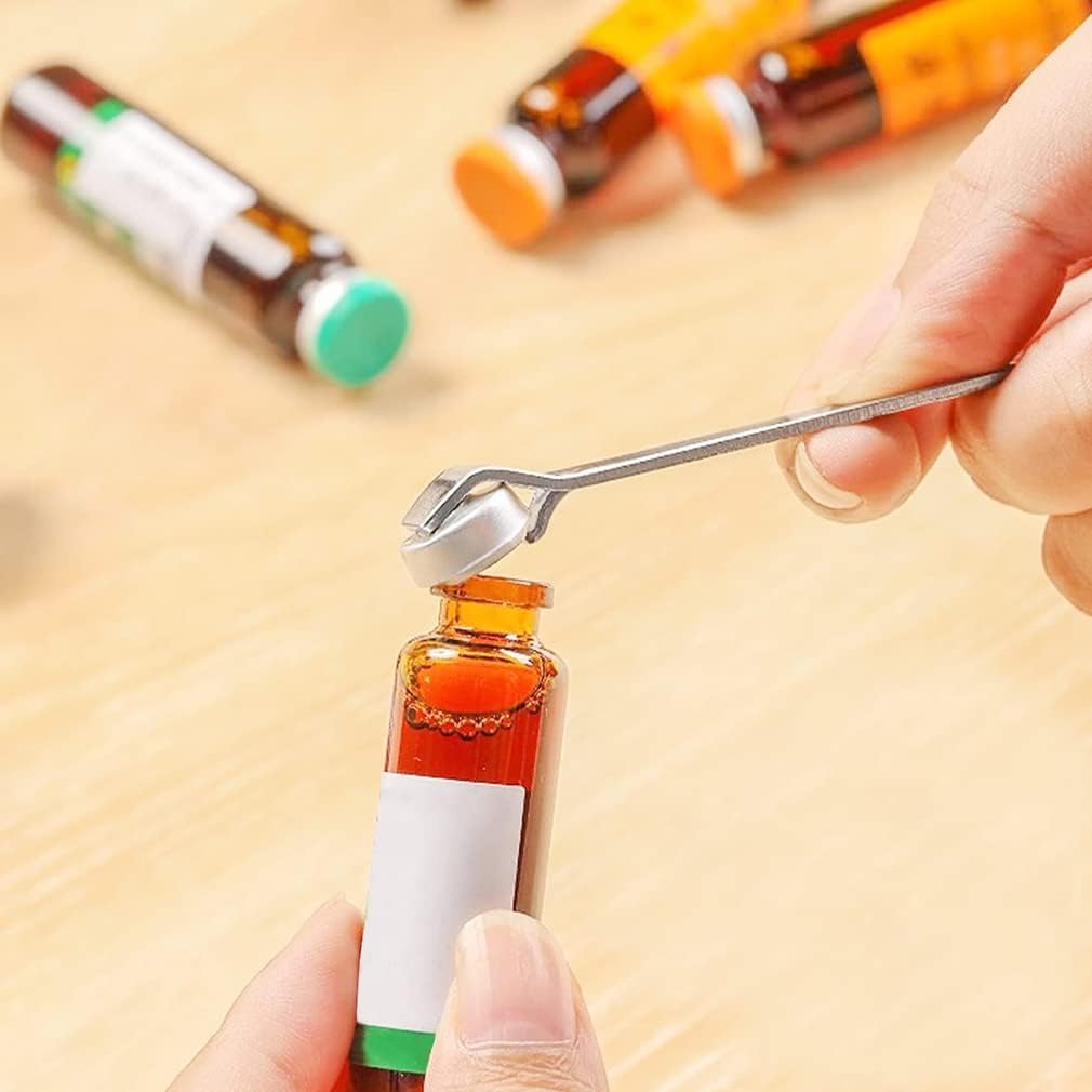 Mini Bottle Opener Botox Vials Opener Phial Cap Remover Oral Liquid Cap Lifter Clinic Hospital Medicine Bottle Opener Soad Beer Canned Beverages Opener Simple Small Strong (2 PCS)